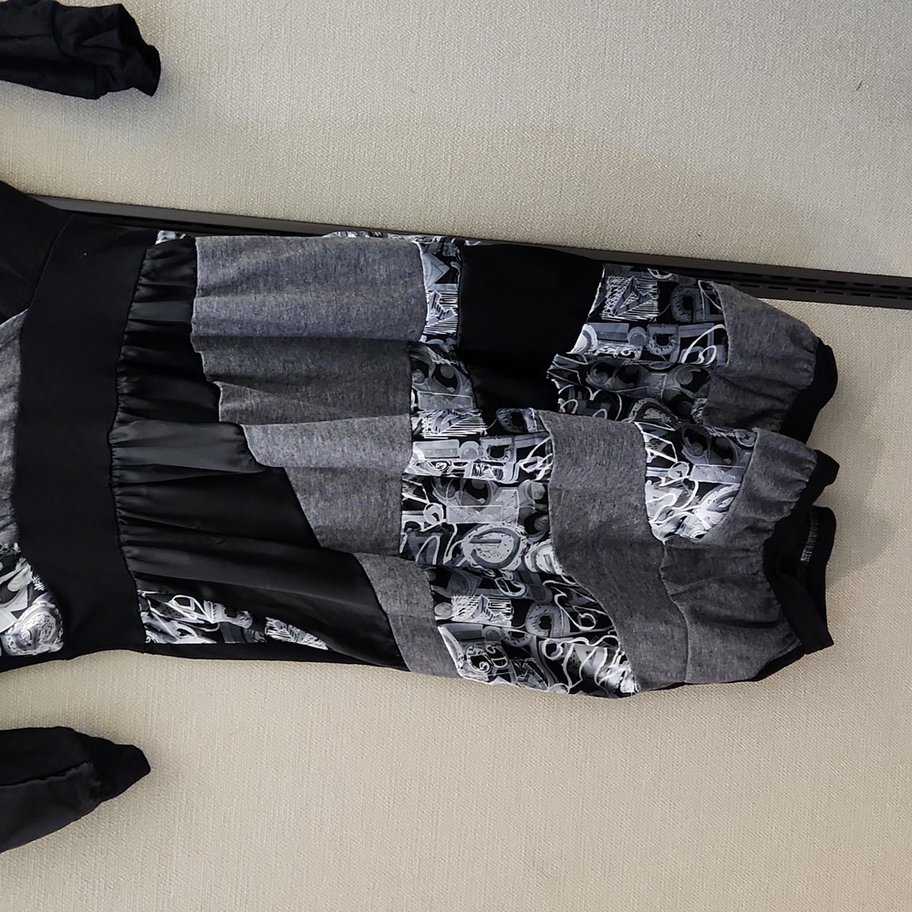 Desigual Black and Gray Patchwork Graphic Dress - Picture 3 of 16